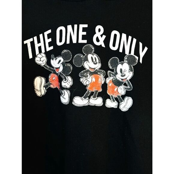 Women’s 2X Mickey Mouse “The One & Only” Cropped Black Pullover Hoodie - Picture 6 of 10